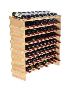Stackable Bamboo Wine Rack for 72 Bottles