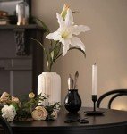 20 CM White Ceramic Ribbed Decorative Table Vases