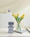 Gray 7-Inch Hydroponic Glass Flower Vases