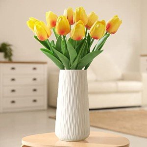 Modern White Ceramic Flower Vase for Home Decor