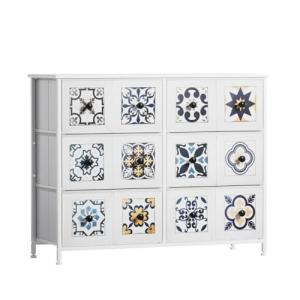 Vintage 6-Drawer Tallboy Storage Cabinet in White