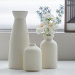 Set of 3 Distressed Ceramic Vases for Home Decor
