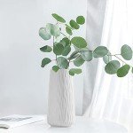 Modern White Ceramic Flower Vase for Home Decor