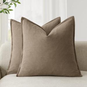 Set of 2 Boho Linen Throw Pillow Covers