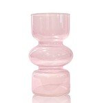 Pink Transparent Glass Hydroponic Vase - 7 Inch