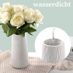Modern White Ceramic Flower Vase for Home Decor