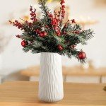 Modern White Ceramic Flower Vase for Home Decor