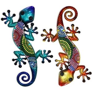 Gecko Wall Art Set – Metal Lizard Decor