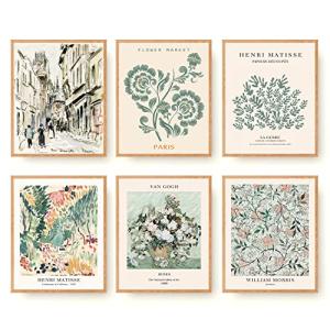 Sage Green Abstract Floral Wall Art Print Set