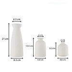 Set of 3 Matte White Nordic Ceramic Vases