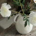 White Ceramic Vase with 2 Handles - 7 Inch