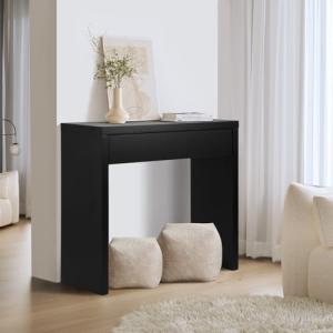 Black Console Table with Drawer by Oikiture