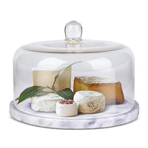 Marble Cheese Dome Cake Stand with Lid 8.7