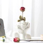 White Ceramic Face Vase for Modern Home Decor