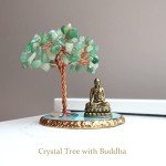 Buddha Statue with Healing Crystal Tree Decor