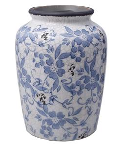 Blue and White Vintage Porcelain Flower Vase