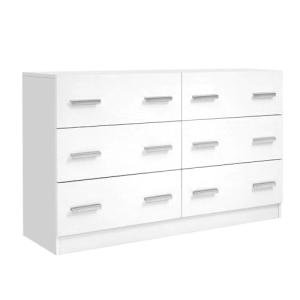 White Tallboy Chest of Drawers with 6 Drawers