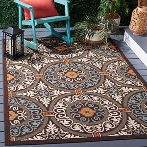 Chocolate and Aqua Geometric Area Rug 0.6m x 1.5m