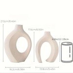 Set of White Ceramic Vases with Handles