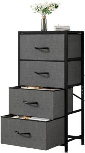 4-Drawer Fabric Storage Dresser with Wood Top