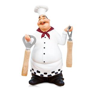 French Chef Figurine with Bottle Opener Decor