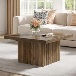 Tribesigns Vintage Brown Square Coffee Table