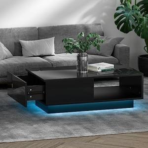 Artiss LED Coffee Table with Storage Drawers