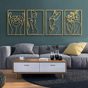 Gold Minimalist Wall Art Set of 4
