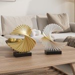 Gold Ocean Wave Abstract Shelf Decor Accents