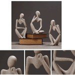 Abstract Sandstone Thinker Statue Ornament for Decor