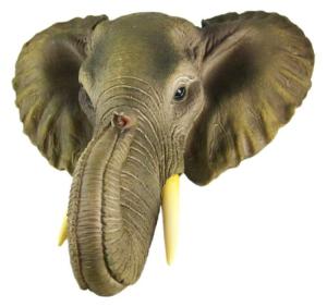 Mini African Elephant Head Wall Statue - 9