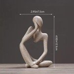 Abstract Sandstone Thinker Statue Ornament for Decor