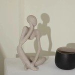 Set of 3 Modern Thinker Resin Sculptures