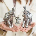 Silver Elephant Statue for Home & Office Decor