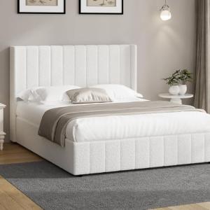 Double Bed Frame with Gas Lift Storage - White