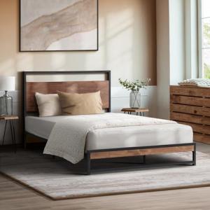 Oikiture Single Bed Frame with MDF and Metal Base