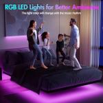 Queen Size Floating Bed Frame with LED Lights