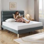Grey Velvet Queen Bed Frame with Storage Space