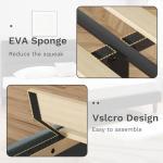 Grey Velvet Queen Bed Frame with Storage Space