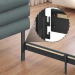 Grey Velvet Queen Bed Frame with Storage Space