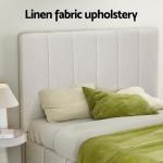 Beige Double Bed Frame with Storage and Comfort