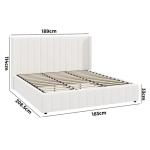 Oikiture White King Bed Frame with Gas Lift