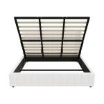Oikiture White King Bed Frame with Gas Lift