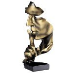 Gold Thinker Statue - Modern Abstract Home Decor