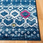 Navy and Turquoise Moroccan Boho Runner 2'3" x 6