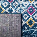 Navy and Turquoise Moroccan Boho Runner 2'3" x 6