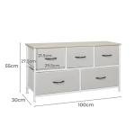 Tall Fabric Dresser Organizer with 5 Drawers