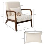 Beige Modern Accent Chair with Lumbar Pillow