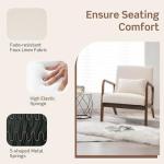 Beige Modern Accent Chair with Lumbar Pillow