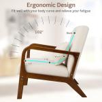 Beige Modern Accent Chair with Lumbar Pillow